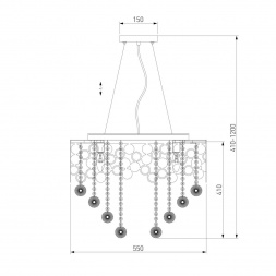 Подвесная люстра Eurosvet Lianna 10123/8 золото/прозрачный хрусталь Strotskis Smart