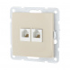 Розетка LK Studio компьютерная 2хRJ-45 кат. 5е с накладкой (бежевый) LK60 866201-1