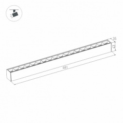Трековый светодиодный светильник для магнитного шинопровода Arlight Mag-Laser-45-L480-27W Day4000 032649