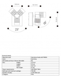 Уличный настенный светодиодный светильник Lucide Bran 27817/07/29