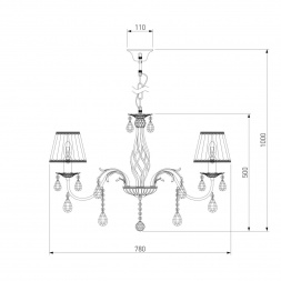 Подвесная люстра Eurosvet 3637/7 белый с золотом/прозрачный хрусталь Strotskis