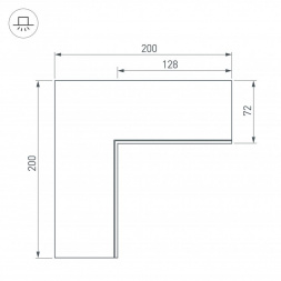Коннектор L-образный внутренний Arlight SL-Linia55-Fantom 030130
