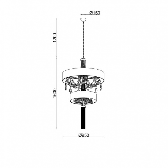 Подвесная люстра Lucia Tucci Cosmopolitan 2970.18 Black