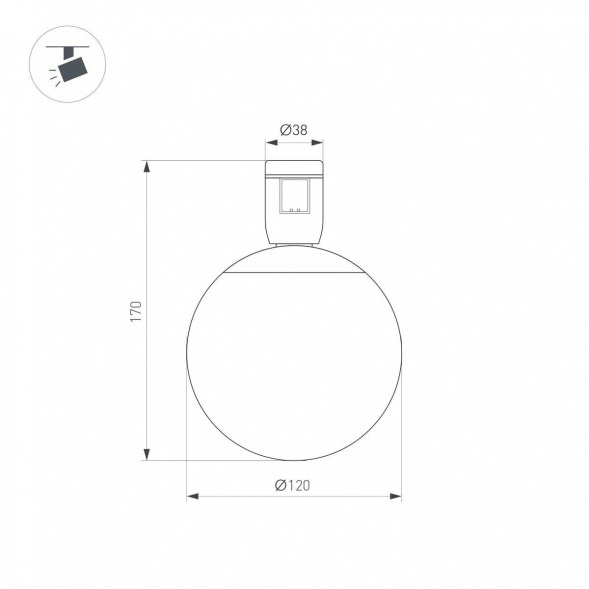 Трековый светодиодный светильник Arlight Art-Apriori-Sfero-R120-5W Warm3000 039290