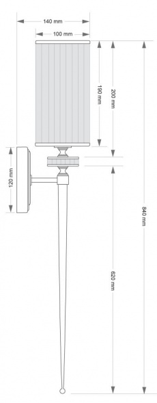 Настенный светильник KUTEK CANTU CAN-K-1(Z)GEN/100