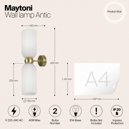 Настенный светильник Maytoni Antic MOD302WL-02W