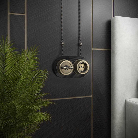 Выключатель Werkel двухклавишный на 4 положения Ретро W5720012 4690389166631