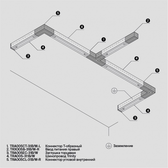 Коннектор T-образный Maytoni Technical Accessorises TRA005CT-31W-L