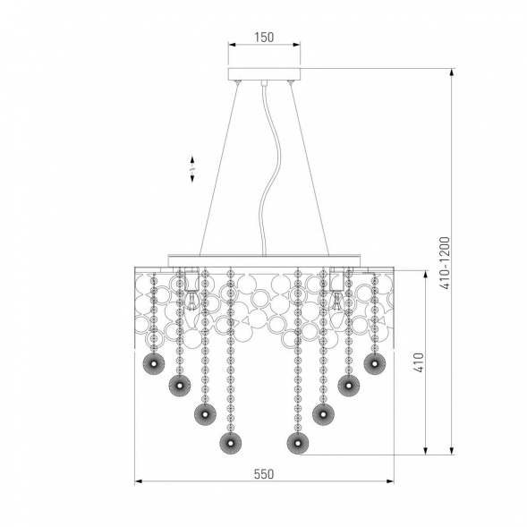 Подвесная люстра Eurosvet Lianna 10123/8 хром/прозрачный хрусталь Strotskis Smart