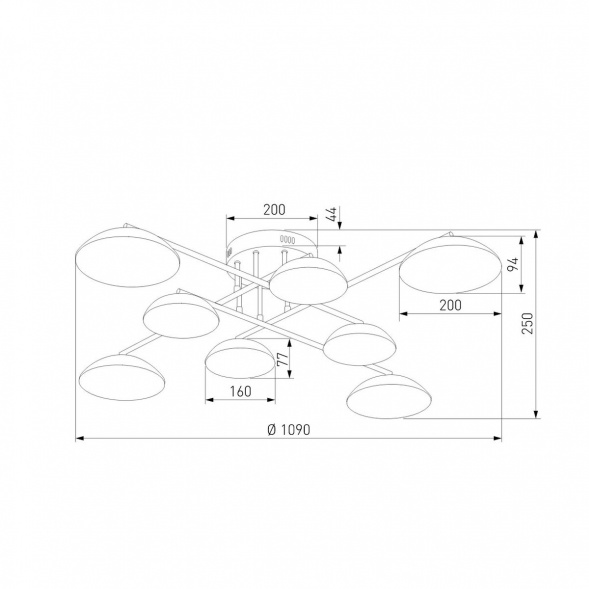 Потолочная светодиодная люстра Eurosvet Ripple 50389 LED латунь