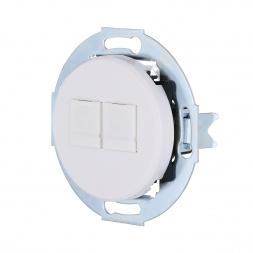 Розетка LK Studio телефонная 2хRJ-12 с накладкой (белый) Vintage 885904-1