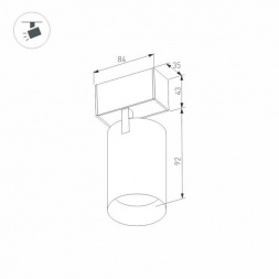 Трековый светодиодный светильник для магнитного шинопровода Arlight Mag-Spot-45-R85-12W Day4000 032646